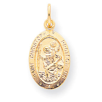 10k Solid Satin Polished St. Christopher Pendant – Shirin Diamonds