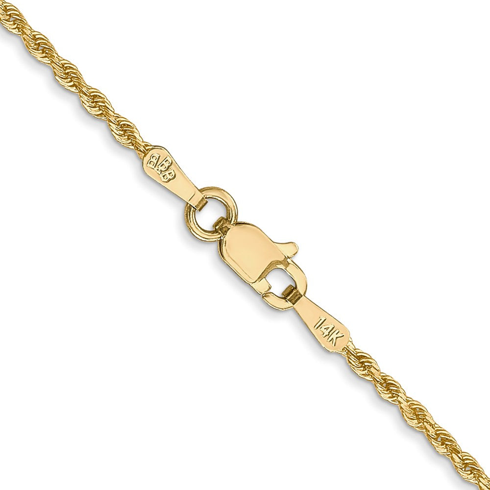 14K 30 inch 1.5mm Diamond-cut Rope with Lobster Clasp Chain