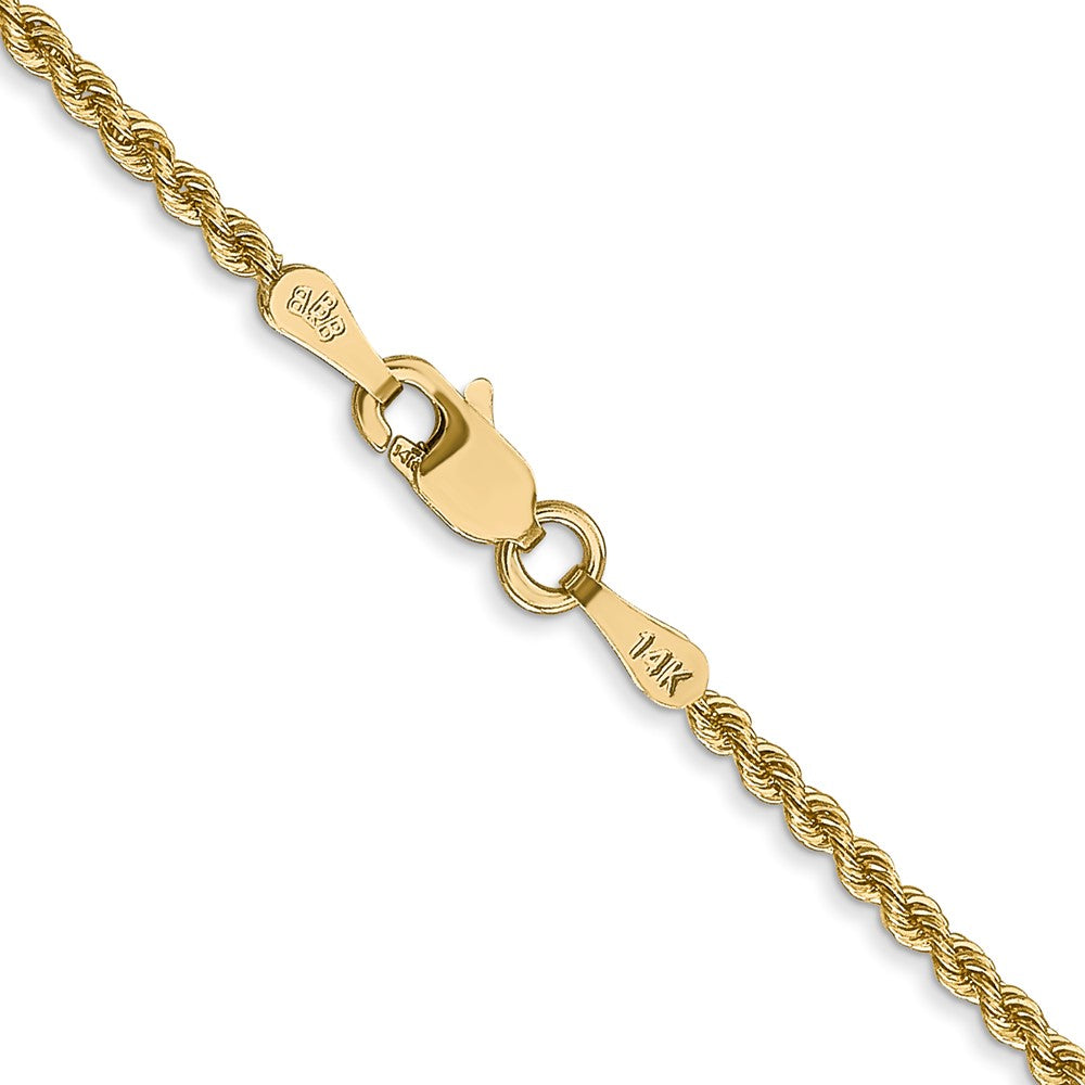 14K 16 inch 2mm Regular Rope with Lobster Clasp Chain