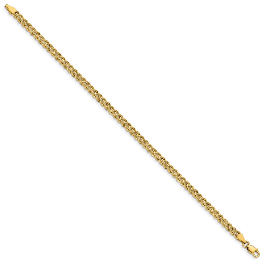 14k 3.75mm Double Strand Rope Bracelet