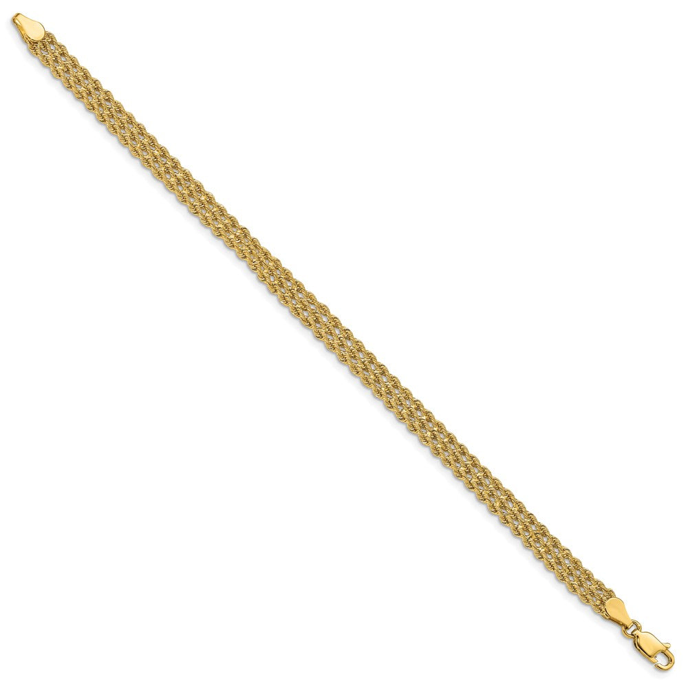 14k 5.5mm Triple Strand Rope Bracelet