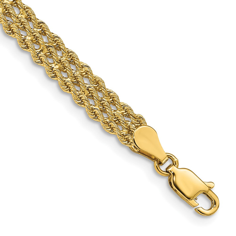 14k 5.5mm Triple Strand Rope Bracelet