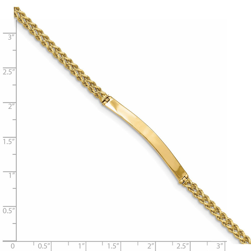 14k Two Strand Rope ID Bracelet