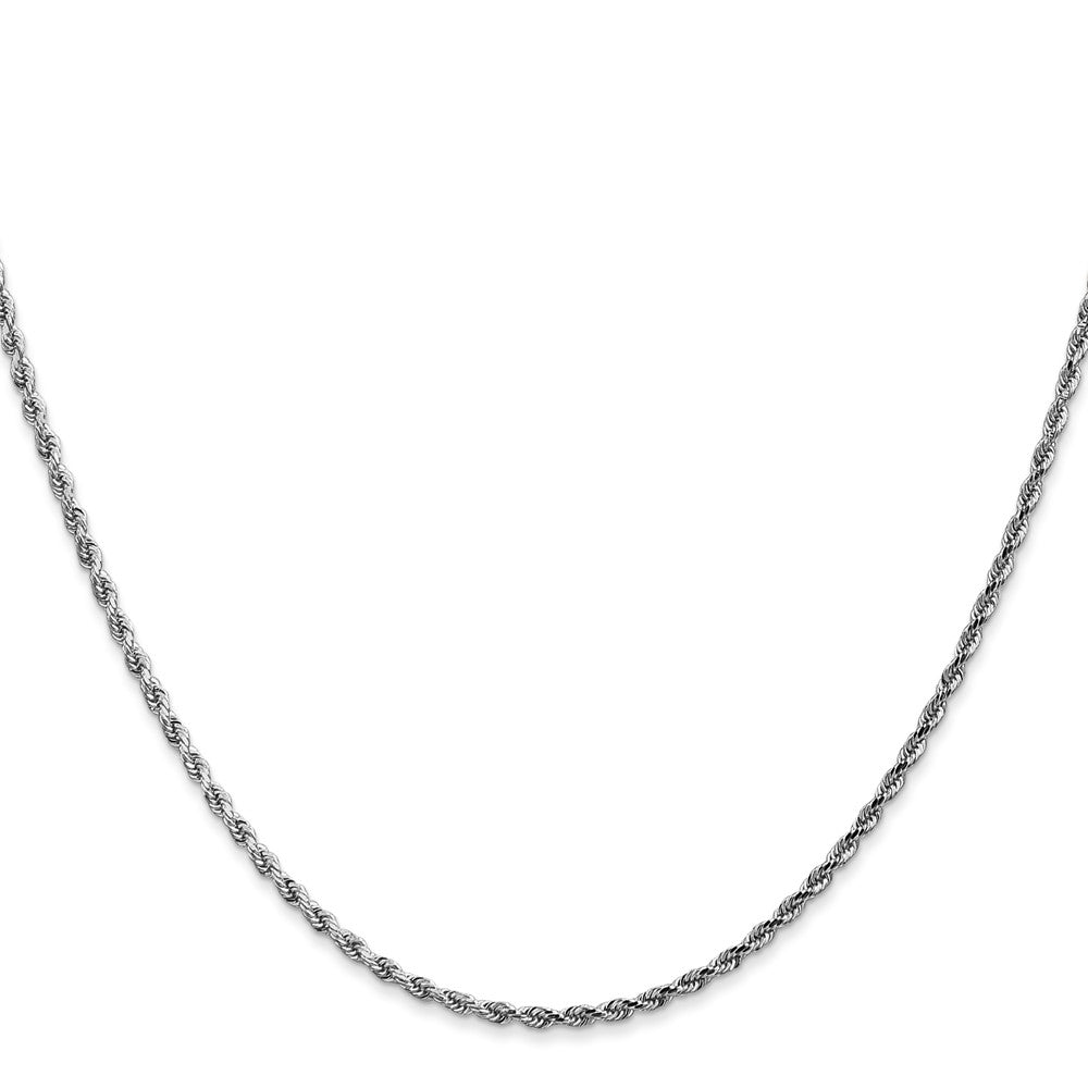 14K White Gold 30 inch 1.75mm Diamond-cut Rope with Lobster Clasp Chain