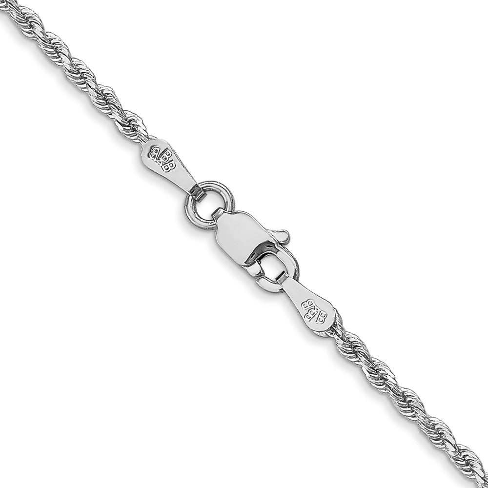 14K White Gold 18 inch 1.75mm Diamond-cut Rope with Lobster Clasp Chain