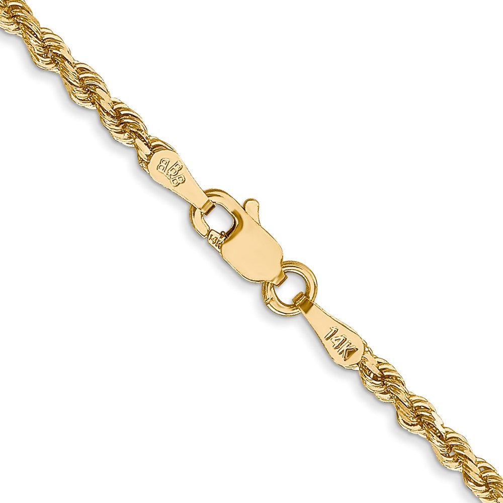 14K 16 inch 2.25mm Diamond-cut Rope with Lobster Clasp Chain