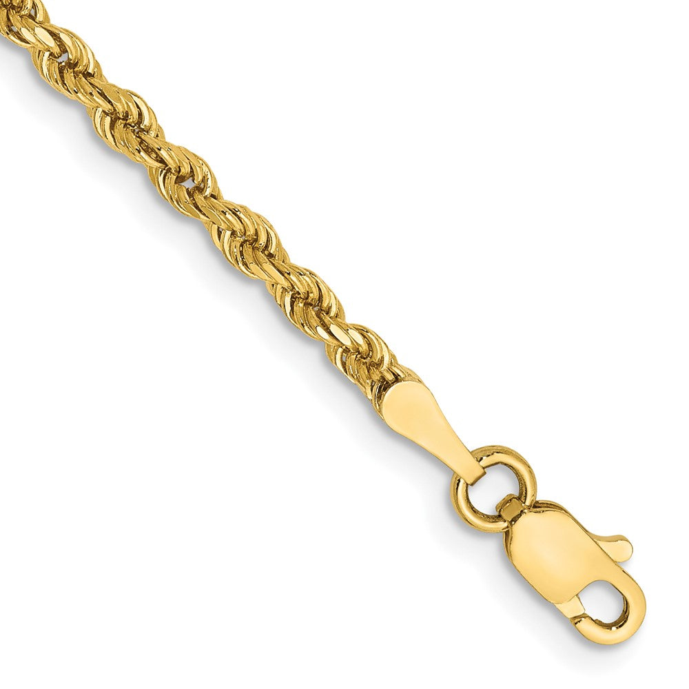 14K 8 inch 2.25mm Diamond-cut Rope with Lobster Clasp Chain