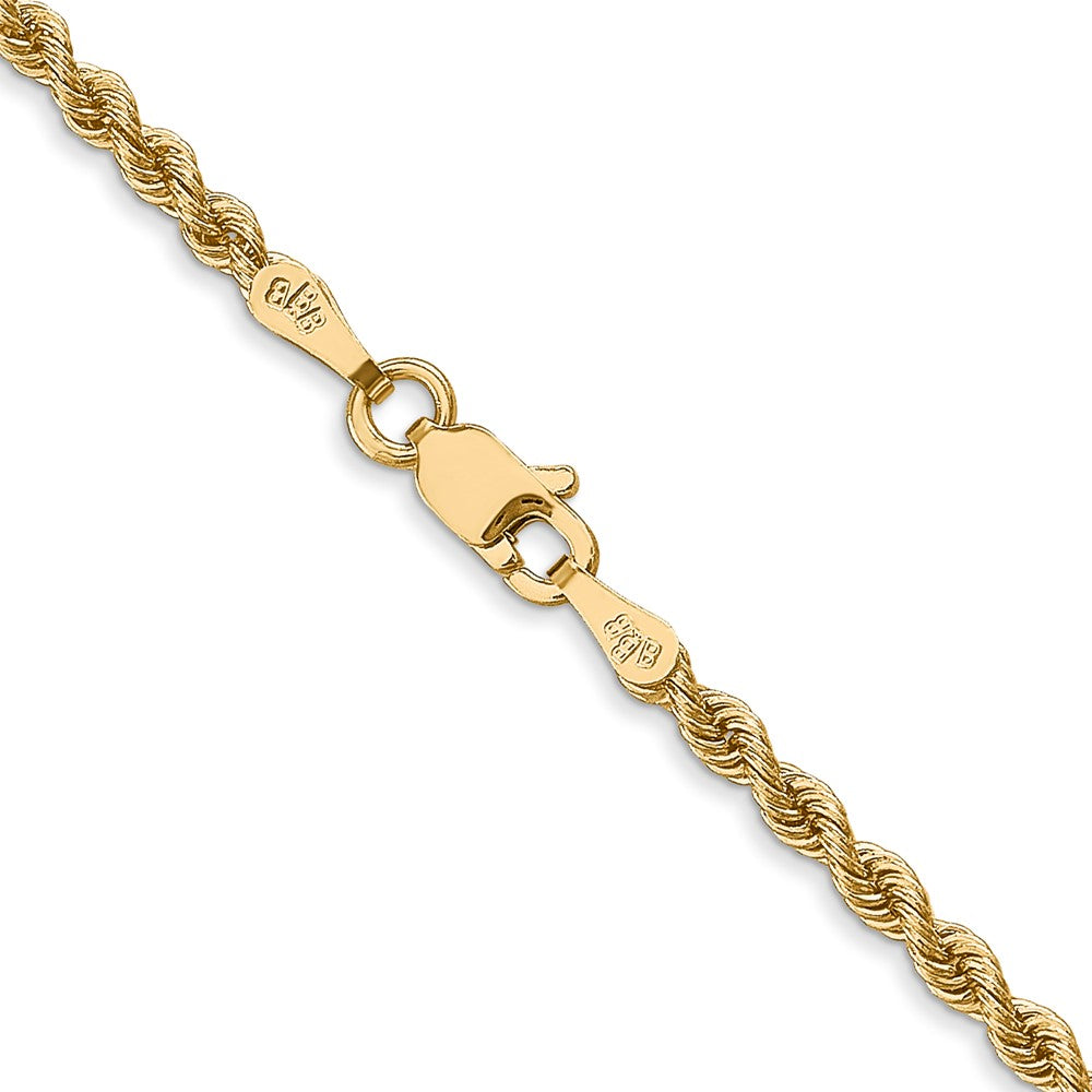 14K 22 inch 2.5mm Regular Rope with Lobster Clasp Chain