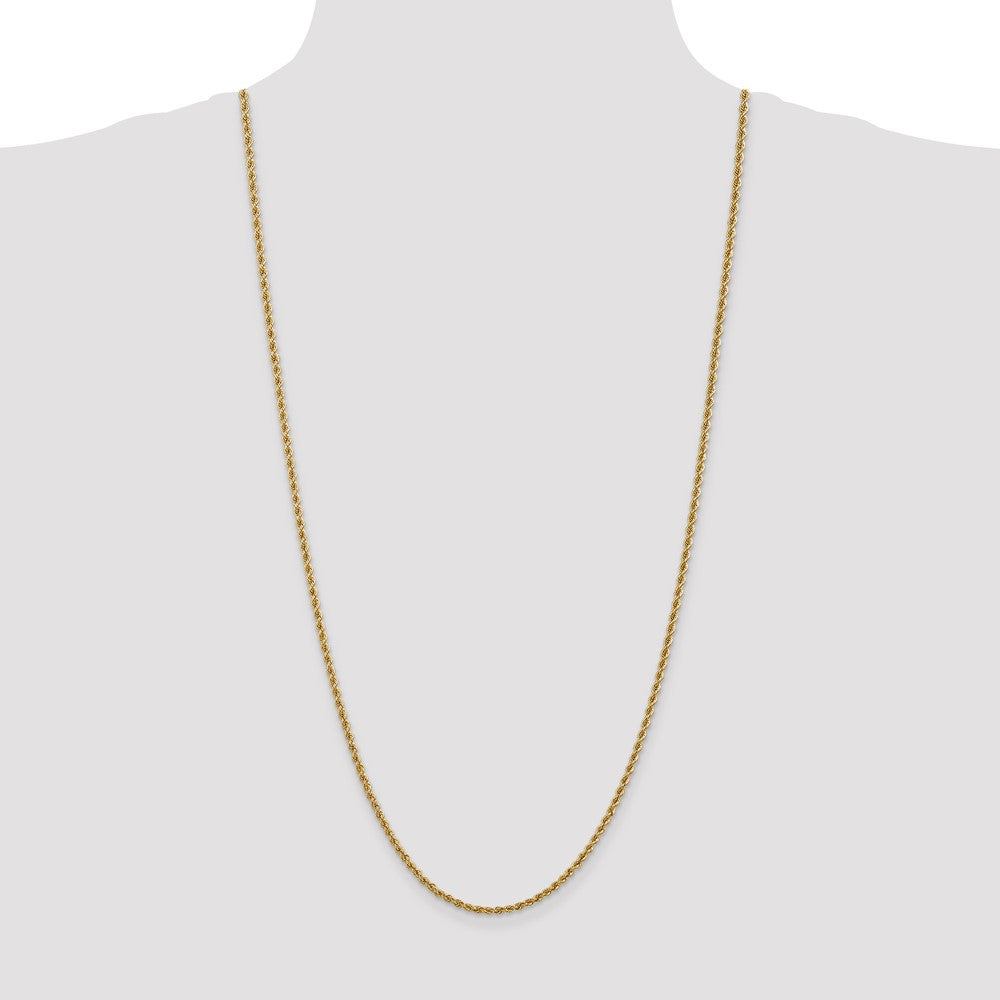 14K 30 inch 2.5mm Regular Rope with Lobster Clasp Chain