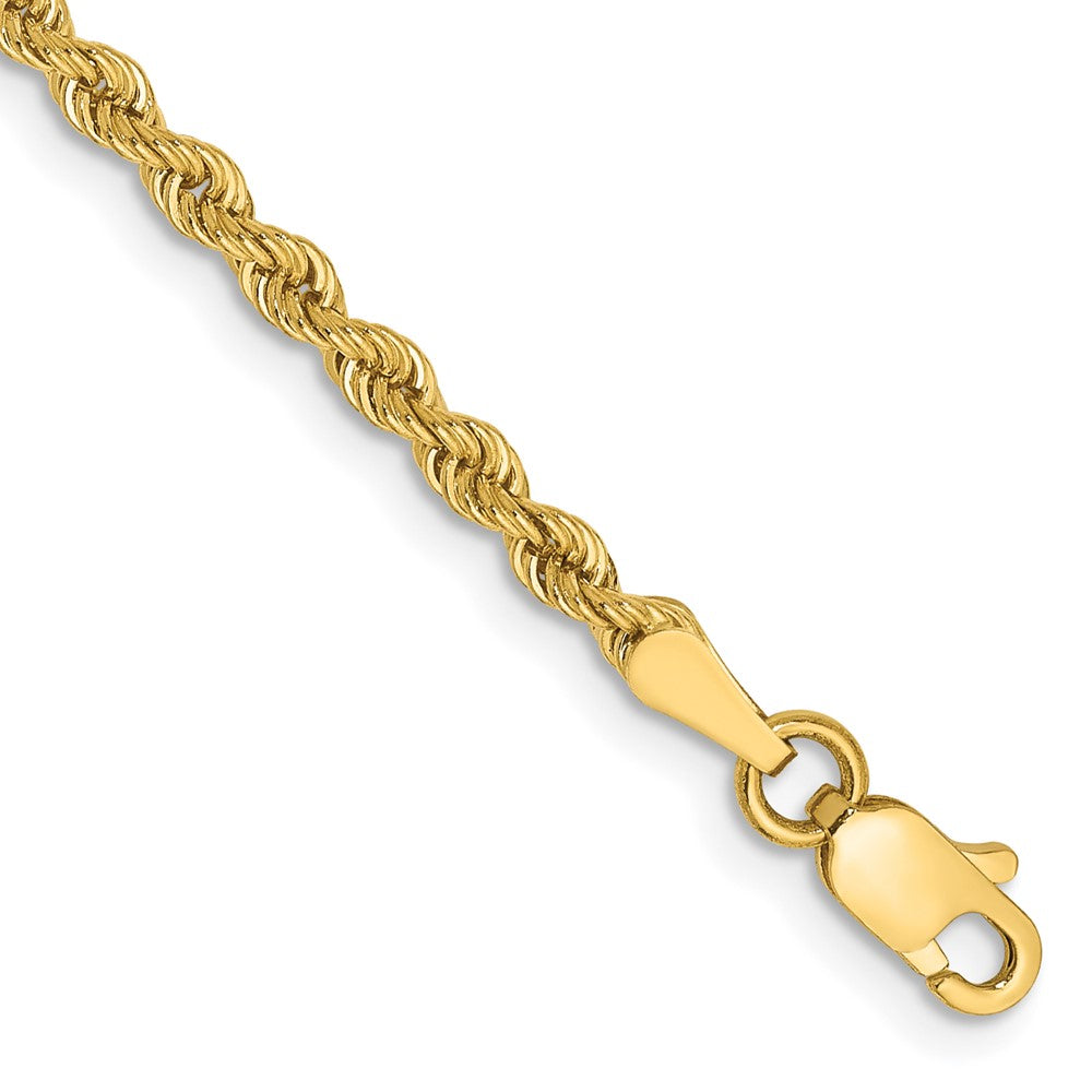 14K 9 inch 2.5mm Regular Rope with Lobster Clasp Anklet