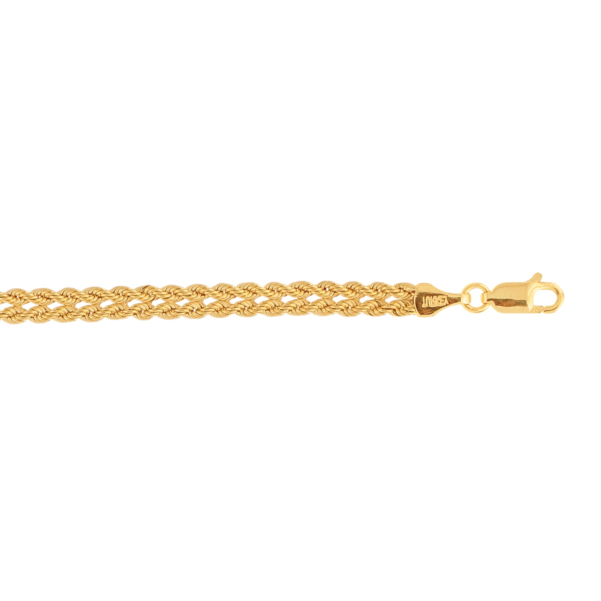 10K Yellow Gold Weaved Rope 7.25" Bracelet