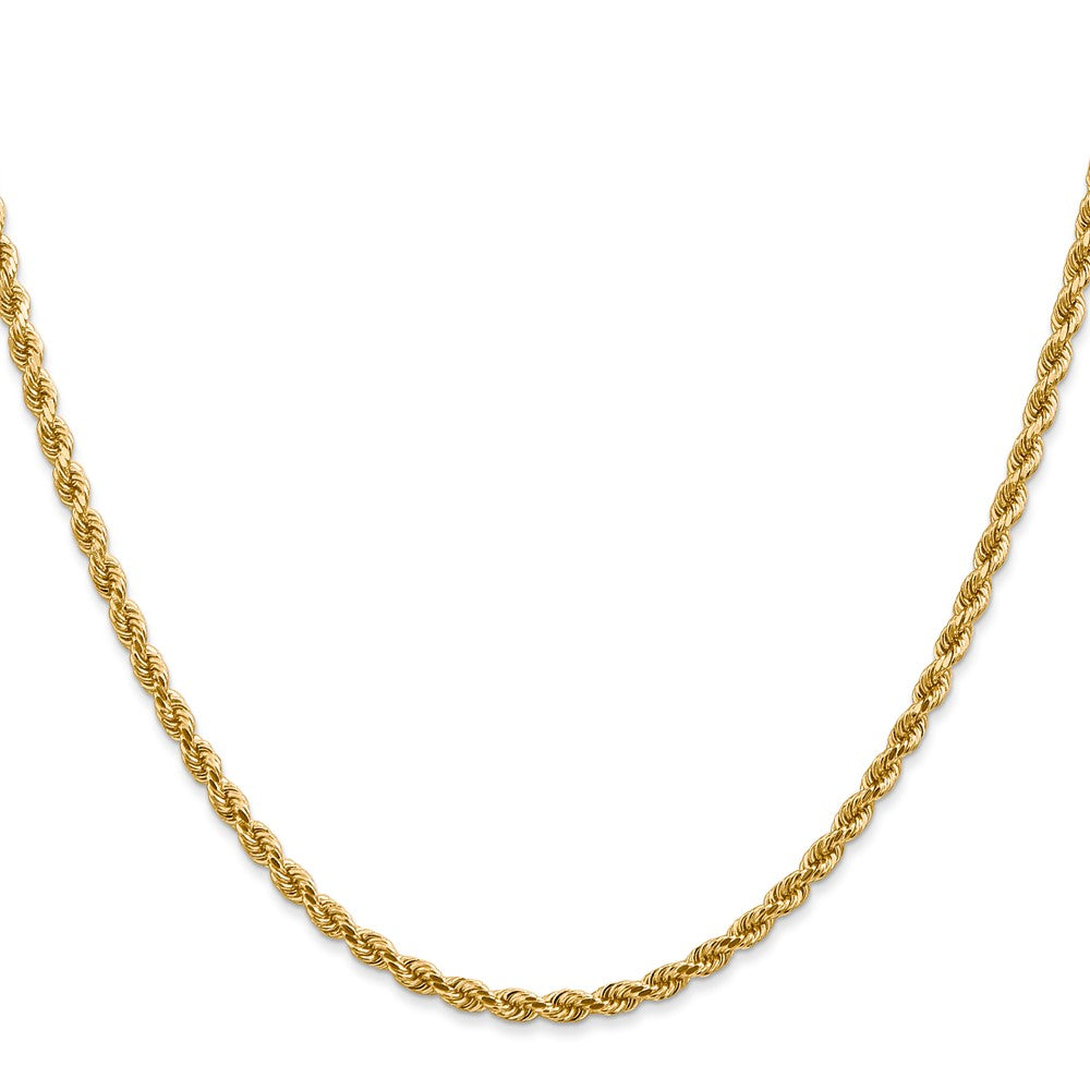 14K 20 inch 2.75mm Diamond-cut Rope with Lobster Clasp Chain