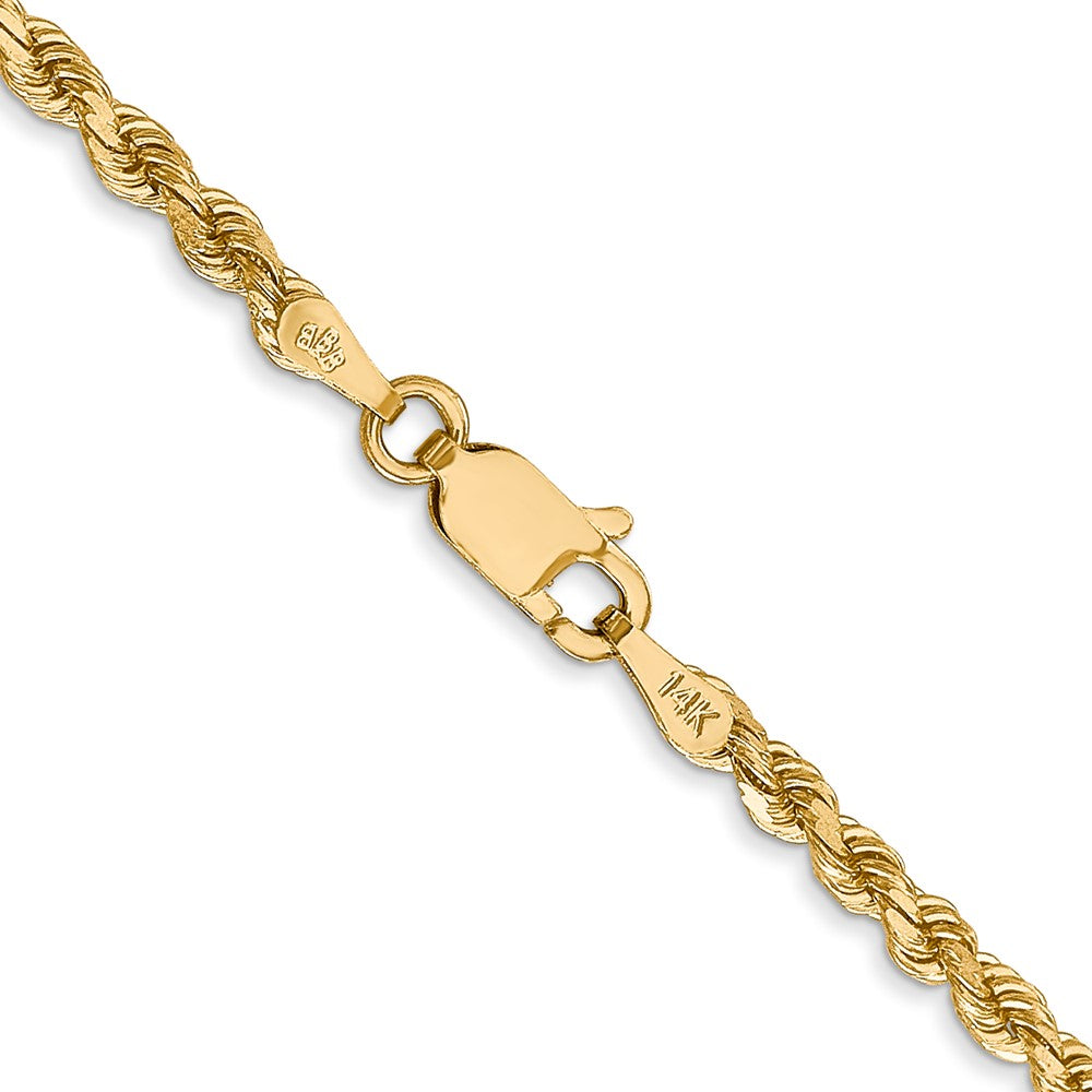 14K 30 inch 2.75mm Diamond-cut Rope with Lobster Clasp Chain