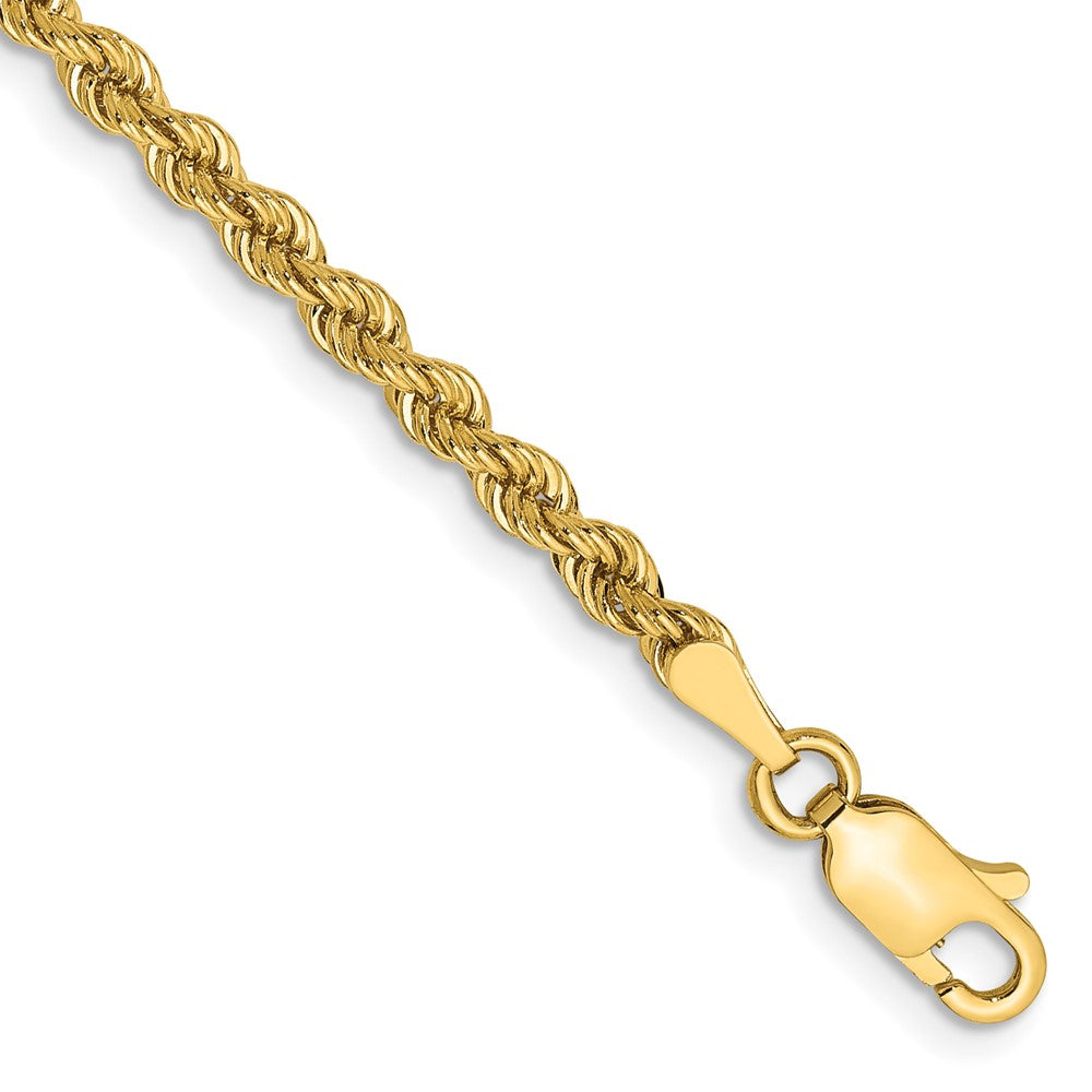 14K 7 inch 2.75mm Regular Rope with Lobster Clasp Chain