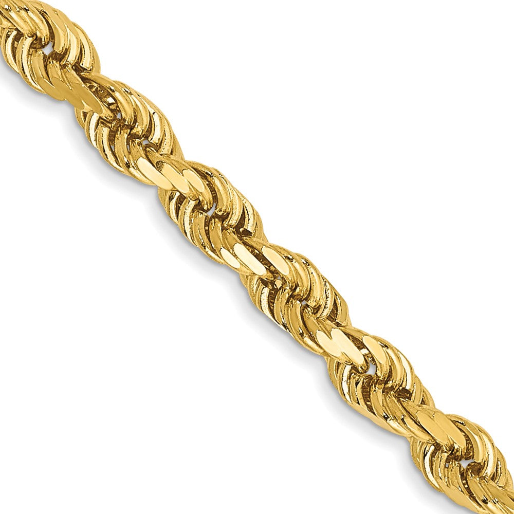 14K 24 inch 3mm Diamond-cut Rope with Lobster Clasp Chain