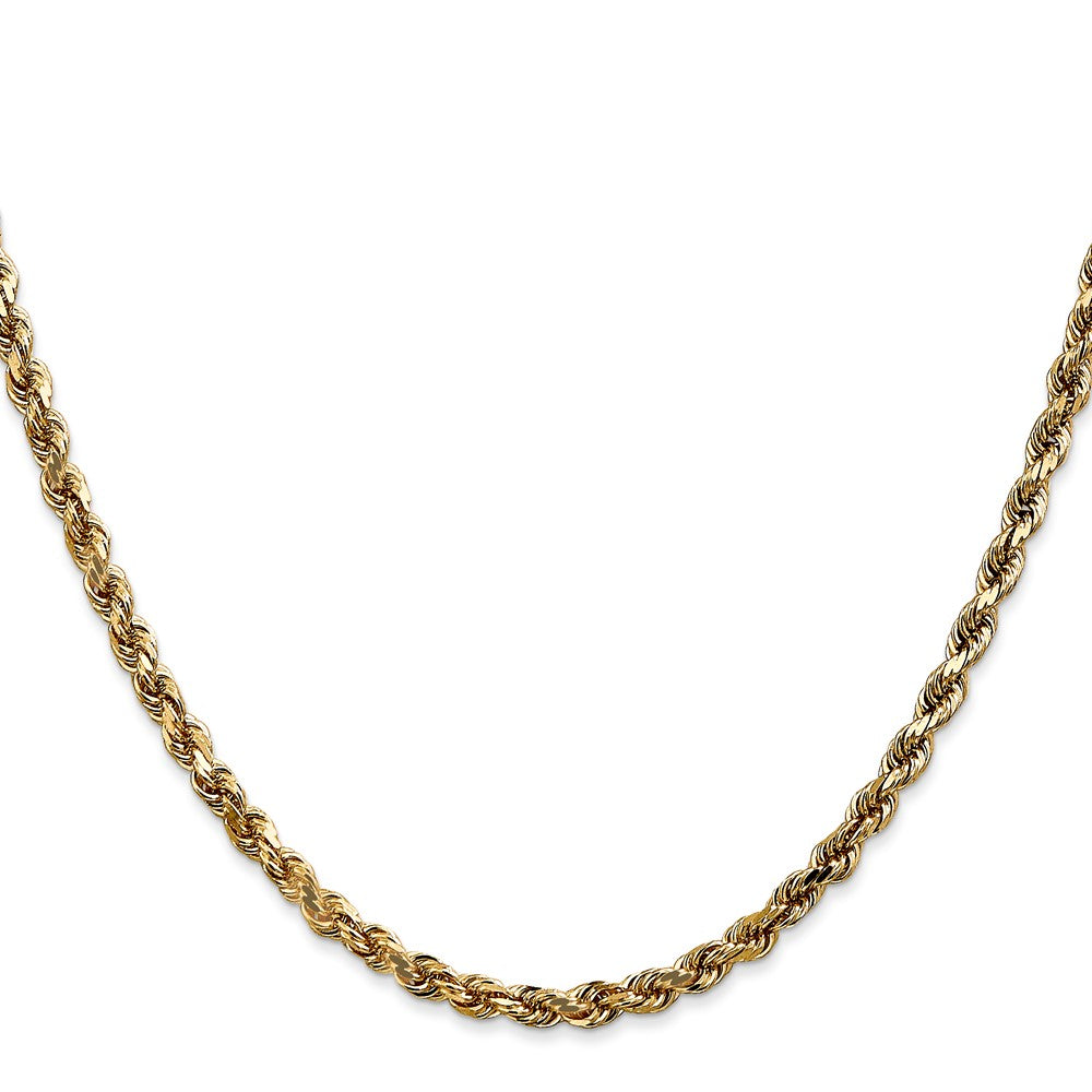 14K 24 inch 3.5mm Diamond-cut Rope with Lobster Clasp Chain