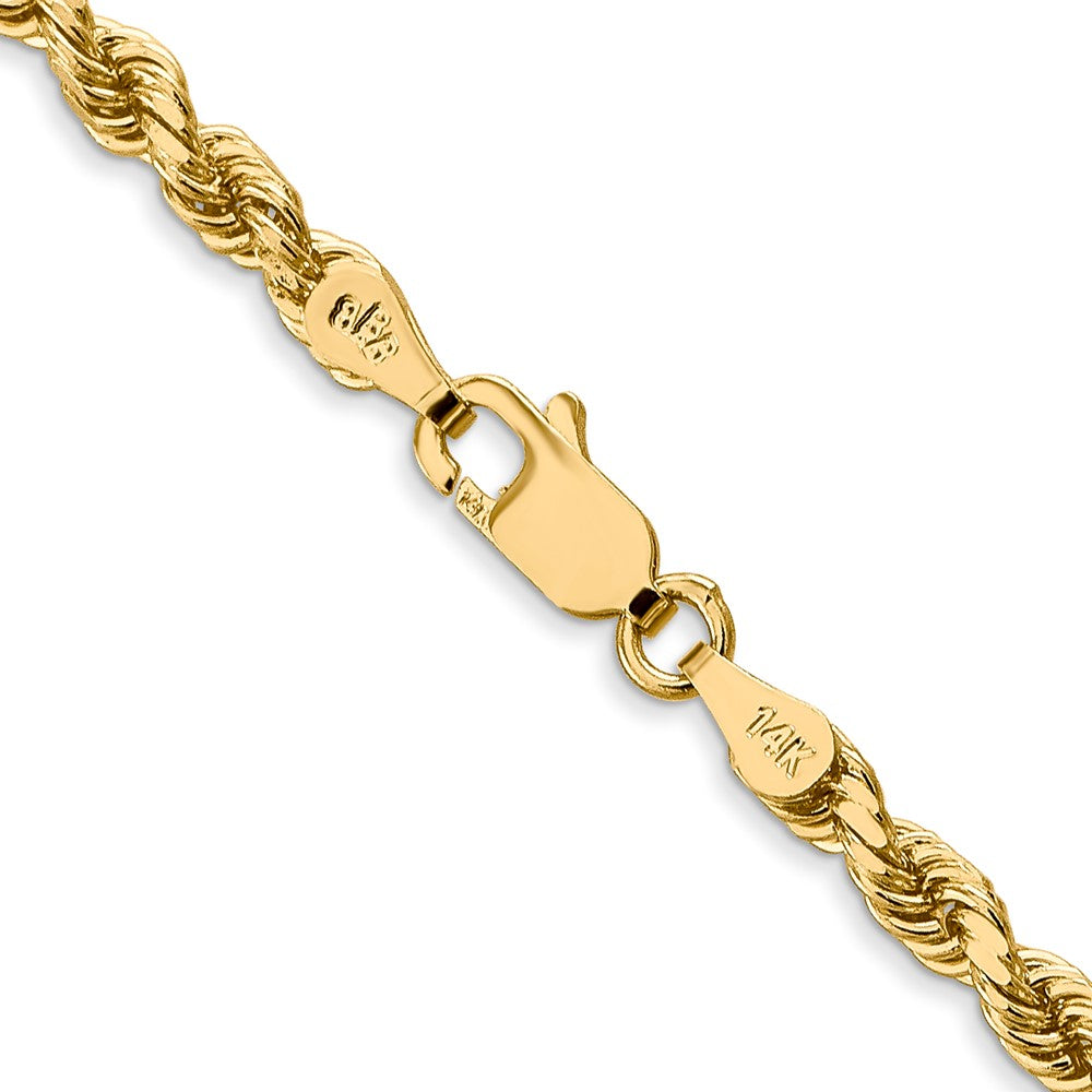 14K 24 inch 3.5mm Diamond-cut Rope with Lobster Clasp Chain