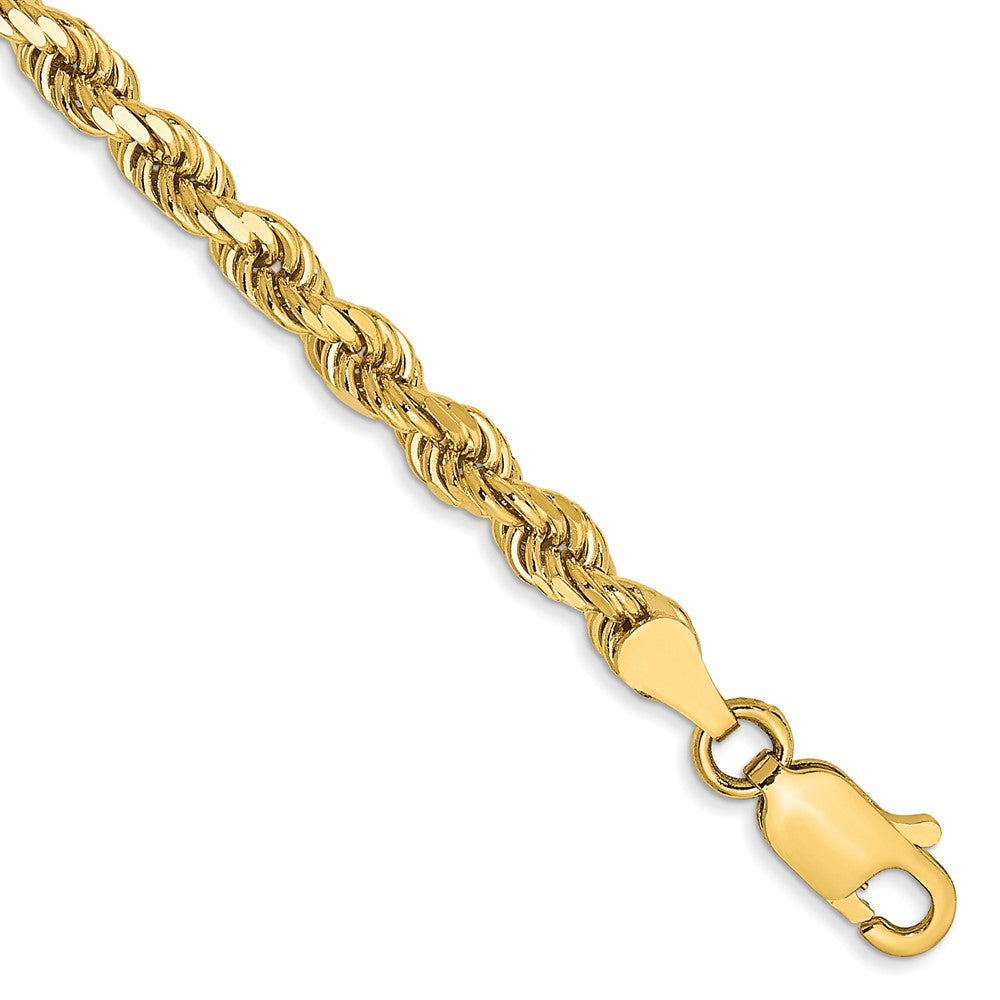 14K 7 inch 3.5mm Diamond-cut Rope with Lobster Clasp Chain