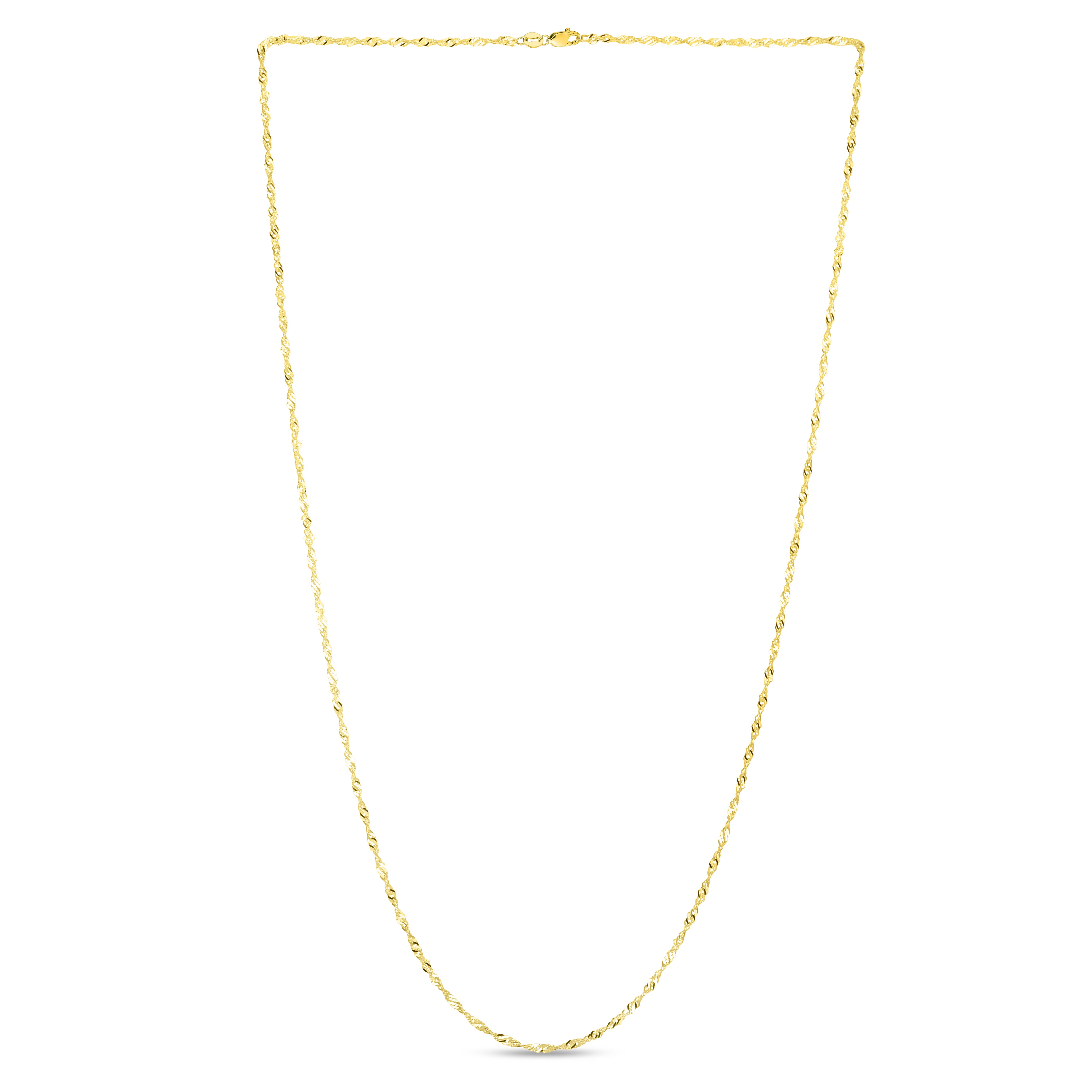 10K Yellow Gold 1.5mm Singapore 24" Chain with Lobster Lock