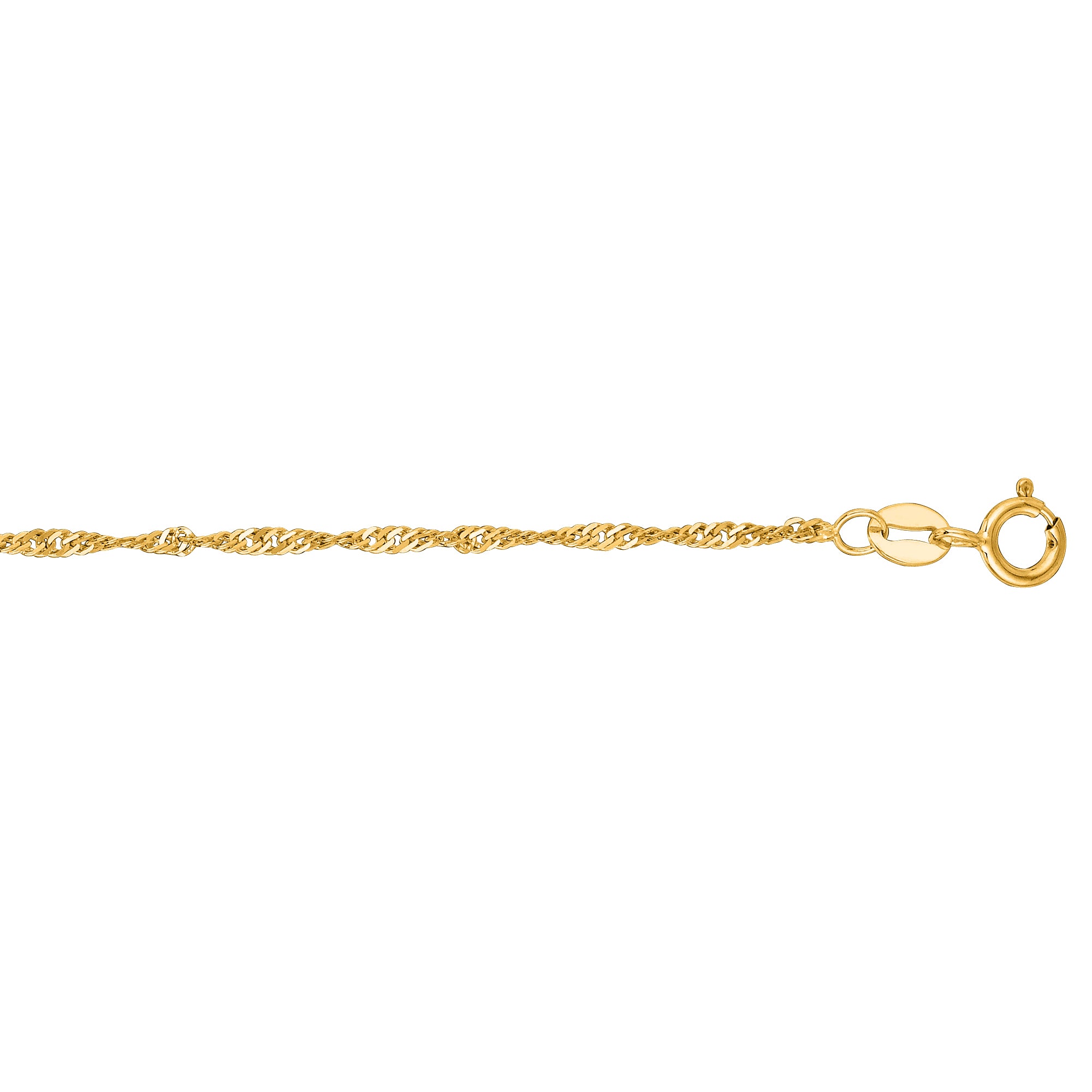 10K Yellow Gold 1.5mm Singapore 24" Chain with Spring Ring Clasp