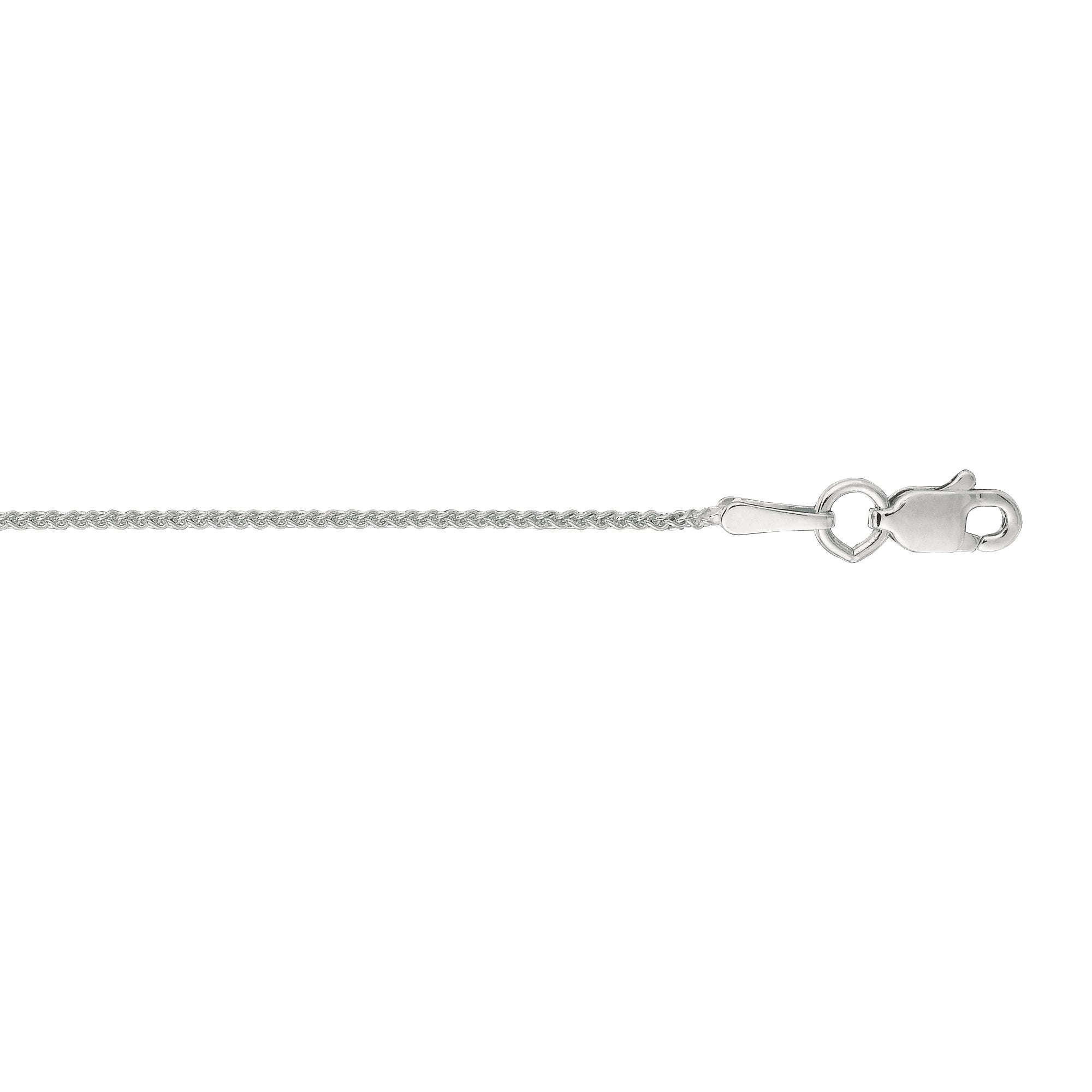 10K White Gold 1.0mm Wheat 18" Chain with Lobster Lock