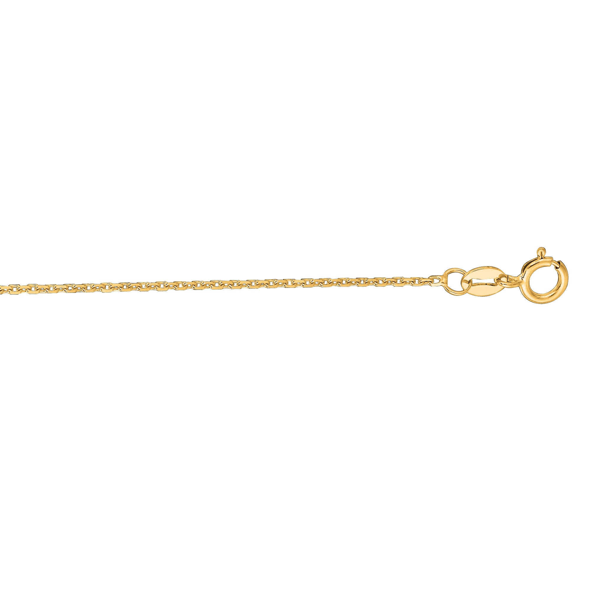 10K Yellow Gold 1.1mm Diamond Cut Cable 20" Chain with Lobster Lock