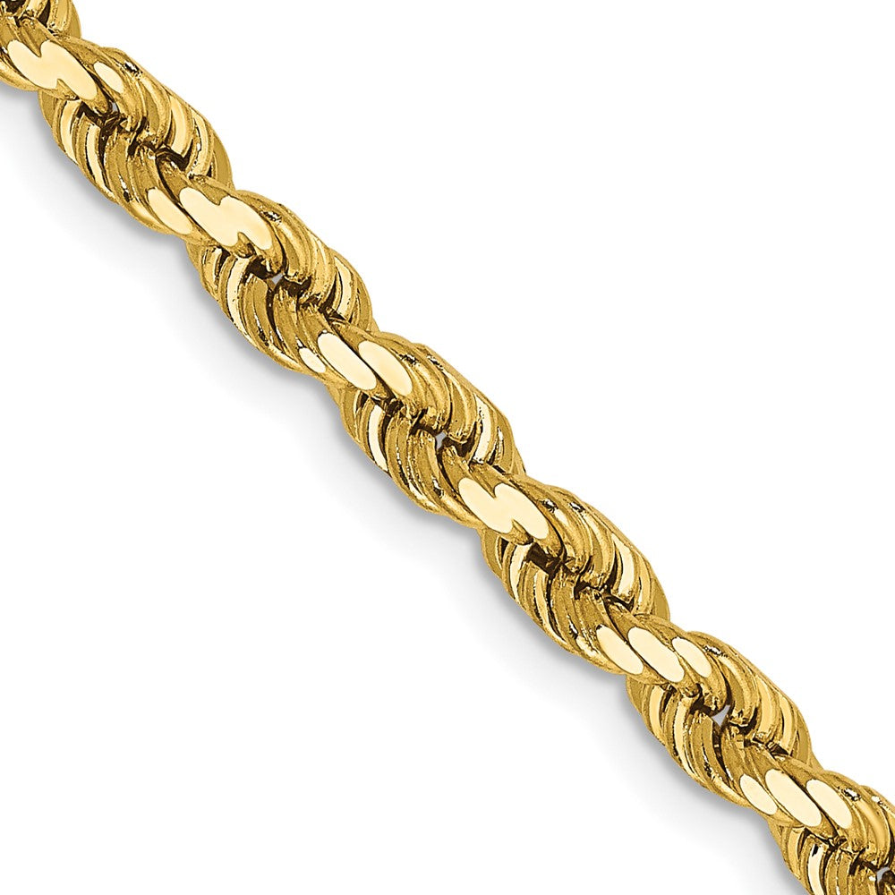 14K 22 inch 4mm Diamond-cut Rope with Lobster Clasp Chain