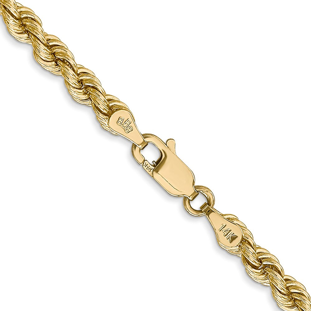 14K 24 inch 4mm Regular Rope with Lobster Clasp Chain