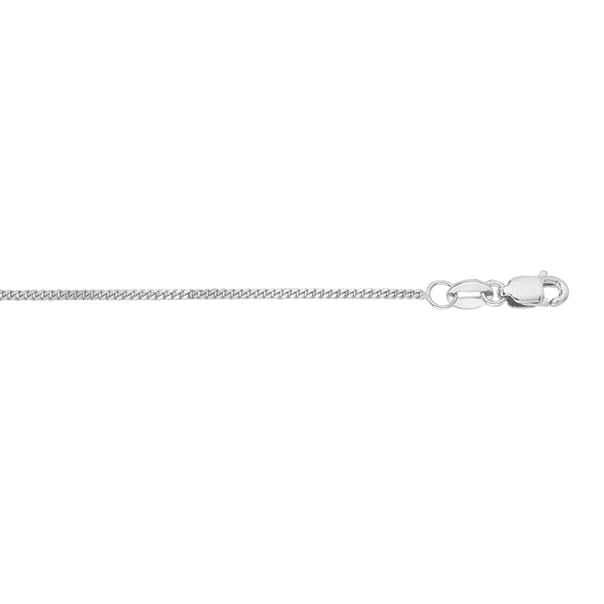 10K White Gold 1mm Gourmette 24" Chain with Lobster Lock