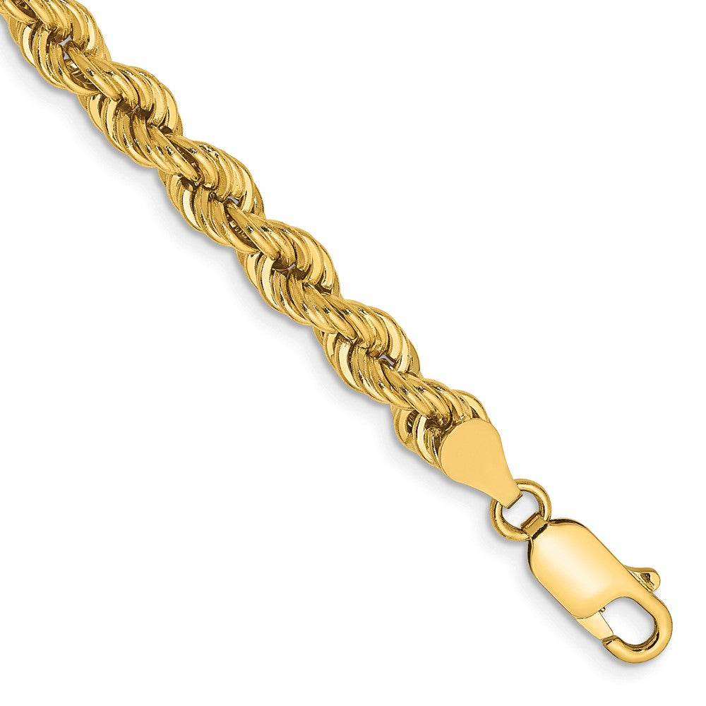 14K 8 inch 5mm Regular Rope with Lobster Clasp Chain