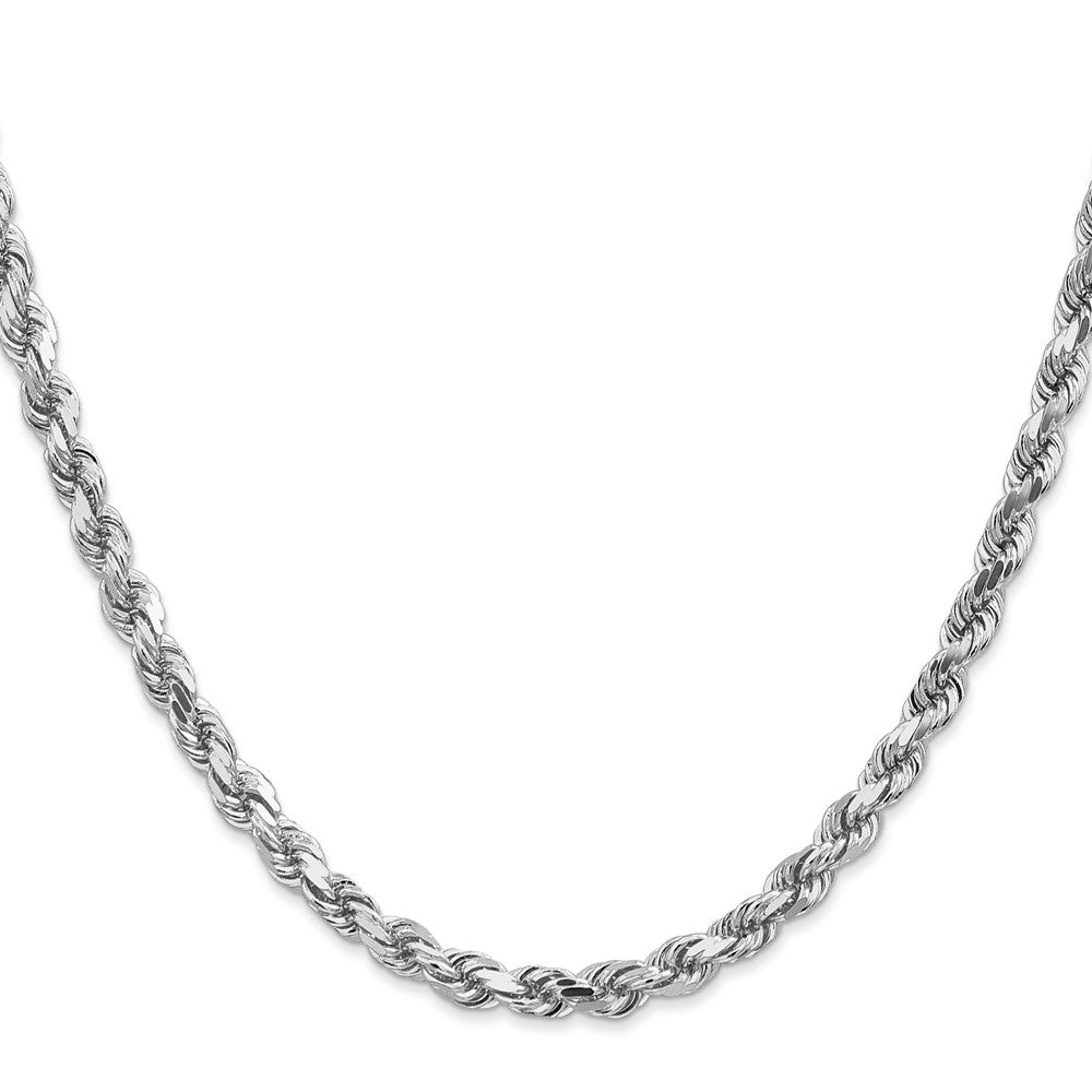 14K White Gold 18 inch 4.5mm Diamond-cut Rope with Lobster Clasp Chain