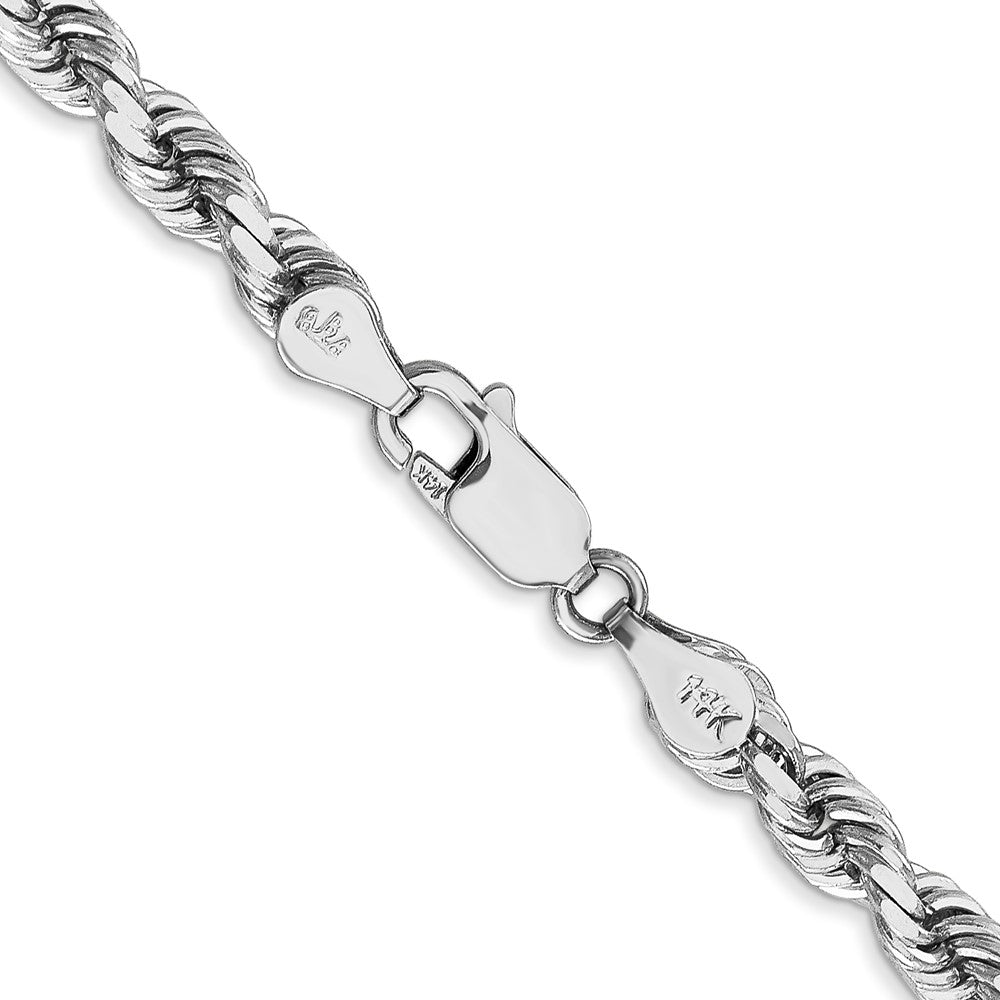 14K White Gold 18 inch 4.5mm Diamond-cut Rope with Lobster Clasp Chain