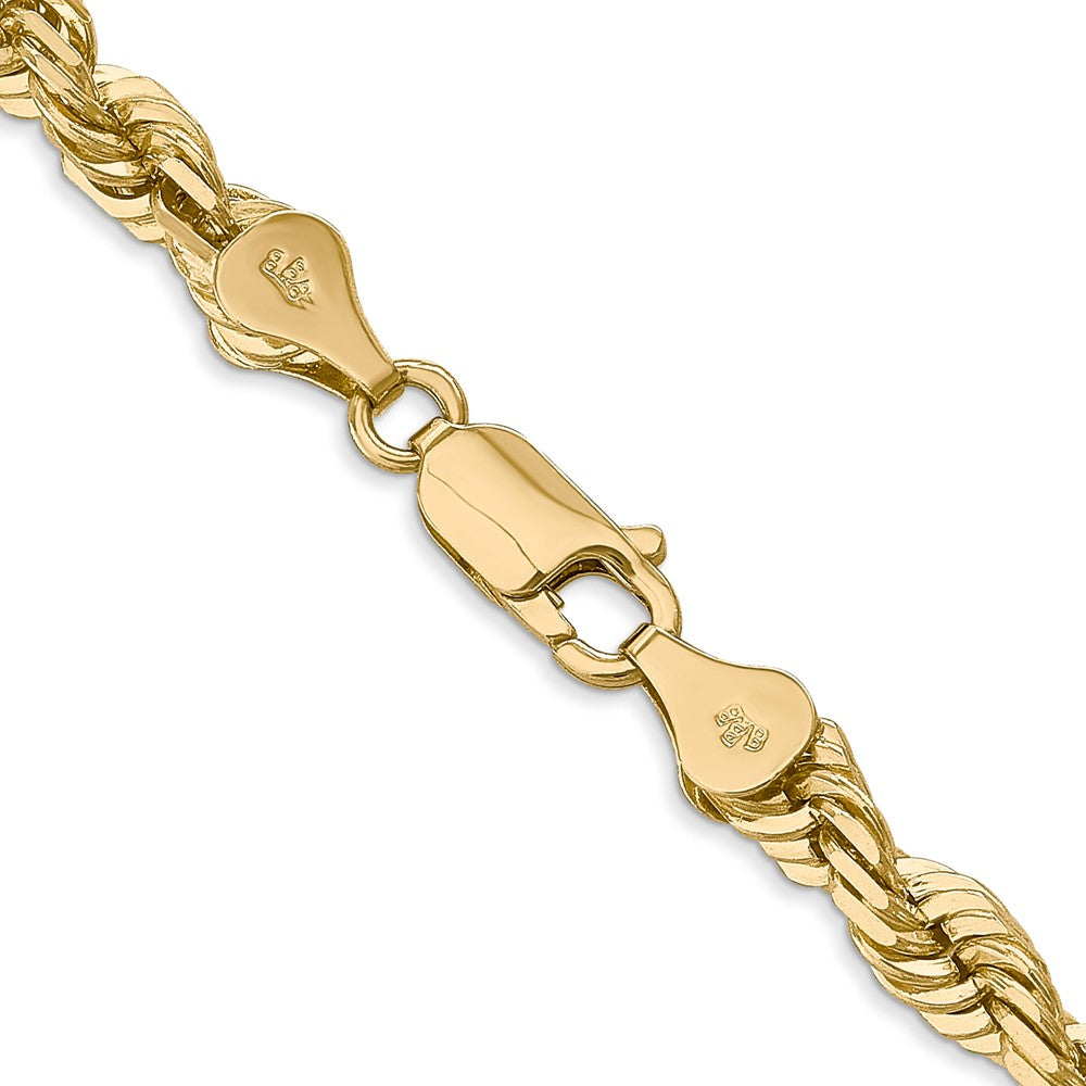 14K 24 inch 5.5mm Diamond-cut Rope with Lobster Clasp Chain