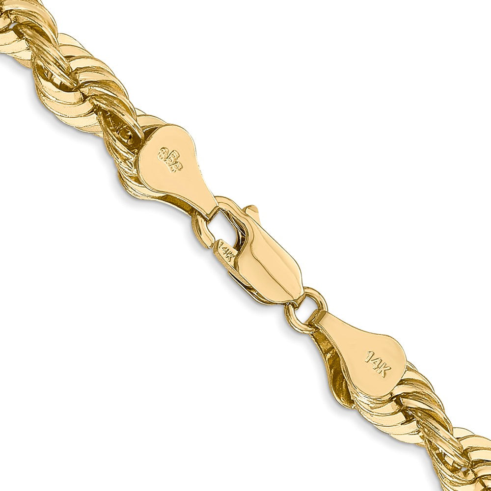 14K 24 inch 6mm Regular Rope with Lobster Clasp Chain