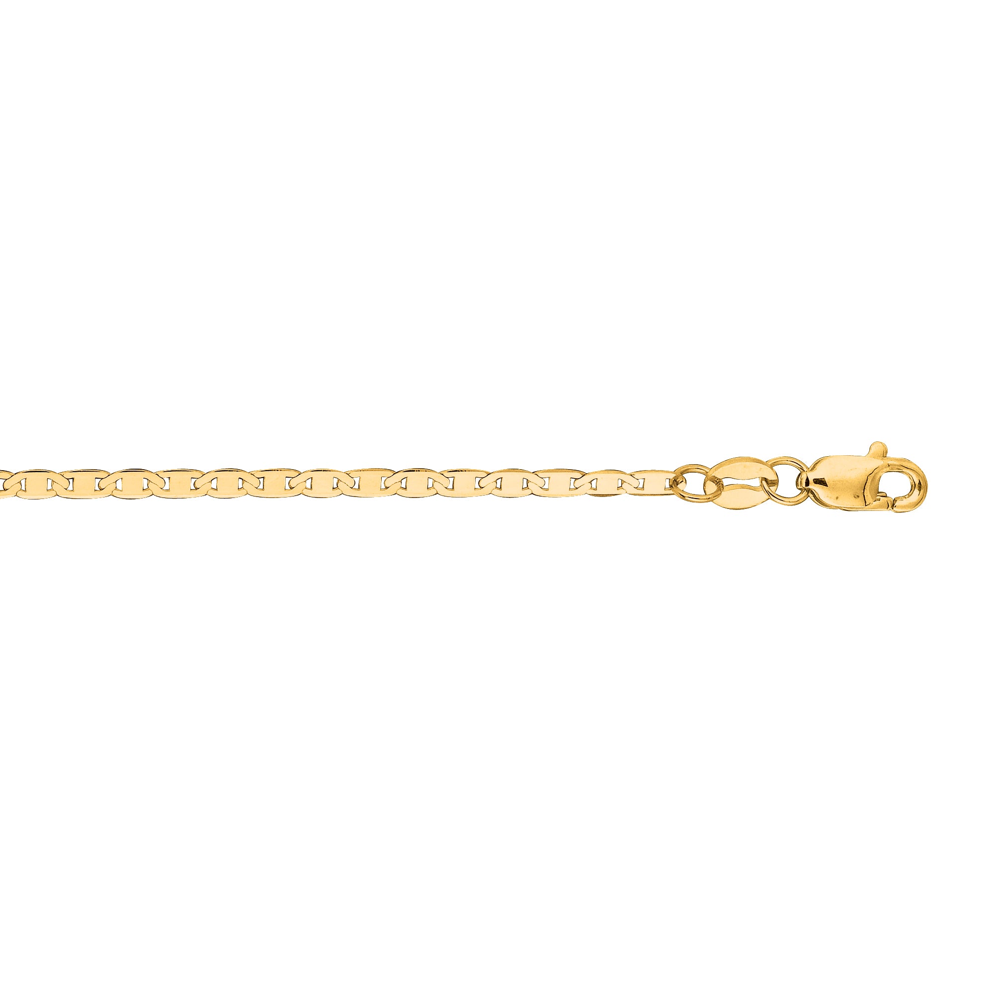 10K Yellow Gold 1.7mm Mariner 24" Chain with Lobster Lock