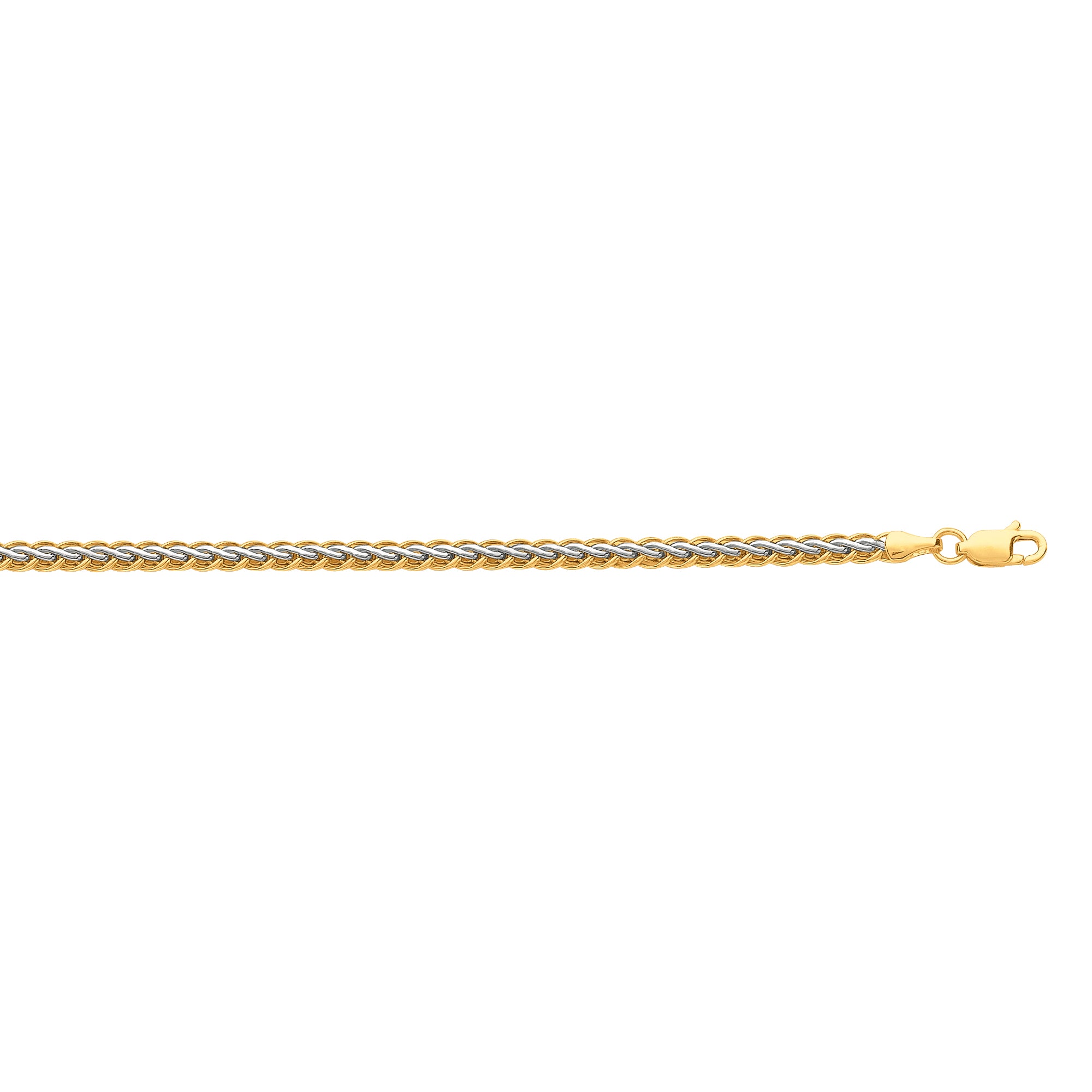 10K Two-tone Gold Weaved 7.25" Bracelet