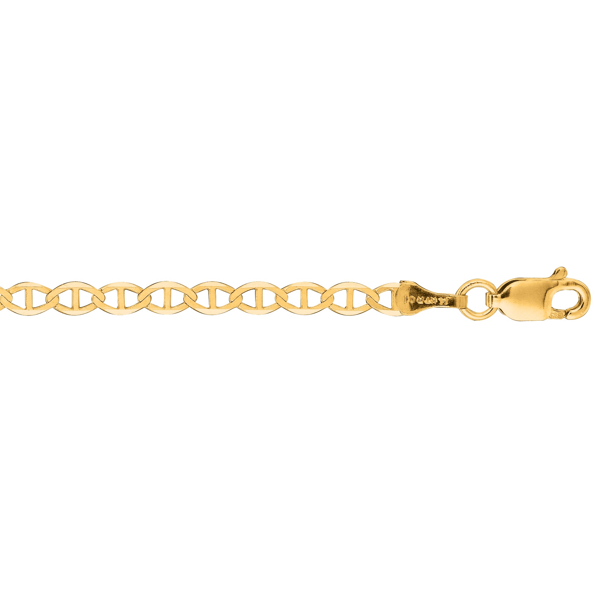 10K Yellow Gold 3.2mm Mariner 24" Chain with Lobster Lock