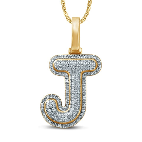 10K Yellow 0.27-0.32Ct D-Bubble Letter  J