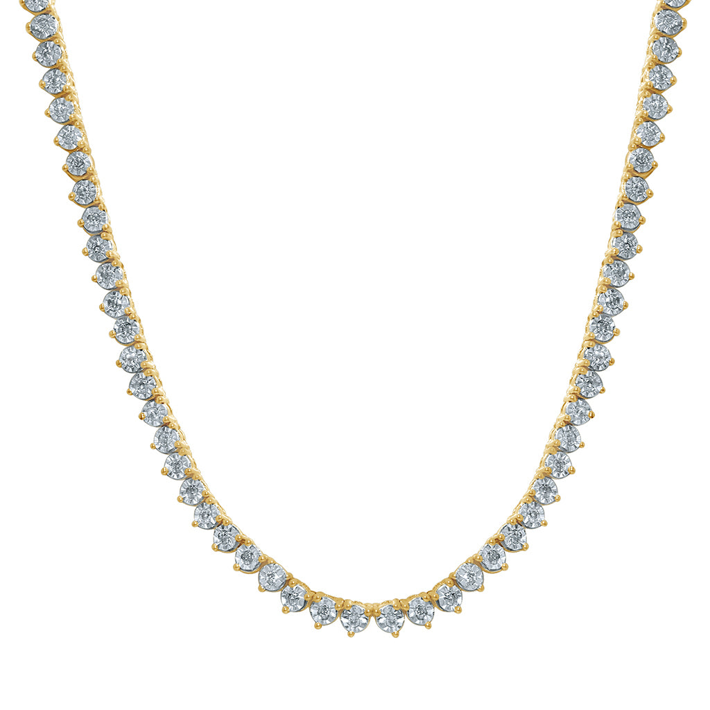 10K Yellow 1.46-1.71Ct D-Necklace 3Mm18In.