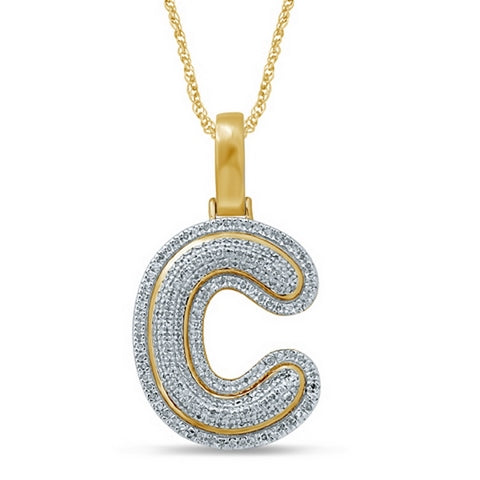 10K Yellow 0.28-0.37Ct D-Bubble Letter  C