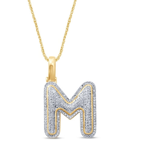 10K Yellow 0.38-0.49Ct Dbubble Letter  M