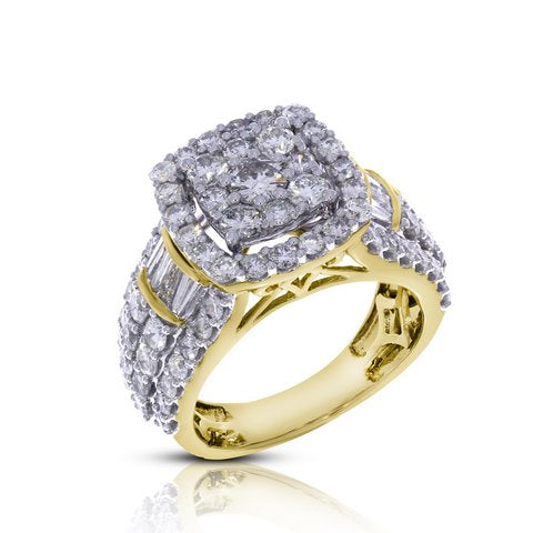 14K Yellow 3.08-3.19Ct D-Ladies Rings