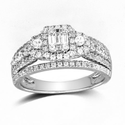 14K White 0.92-  0.95Ct D-Ladies Rings