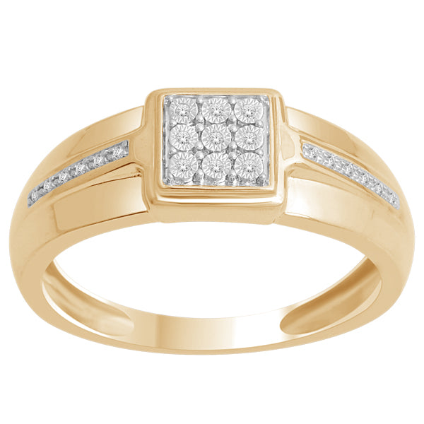 10K Yellow 0.05Ct D-Mens Micropave Rings