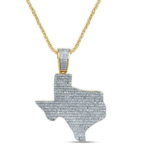 10K Yellow 0.87-0.95Ct D-Charm Texas Map