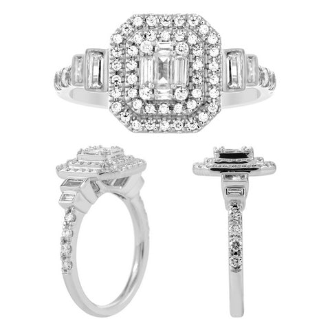 14K White 0.91- 1.00Ct D-Ladies Ring