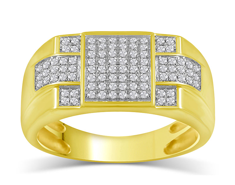 10K Yellow 0.26-0.30Ct D-Mens Micropave Ring