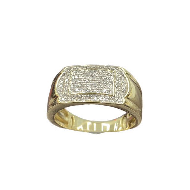 10K Yellow 0.25-0.27Ct D-Mens Micropave Rings