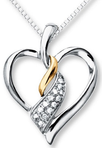 10K Yellow 0.15Ct D-Heart Charms