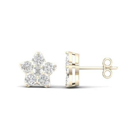 10K Yellow 0.10Ct D-Earrings Star